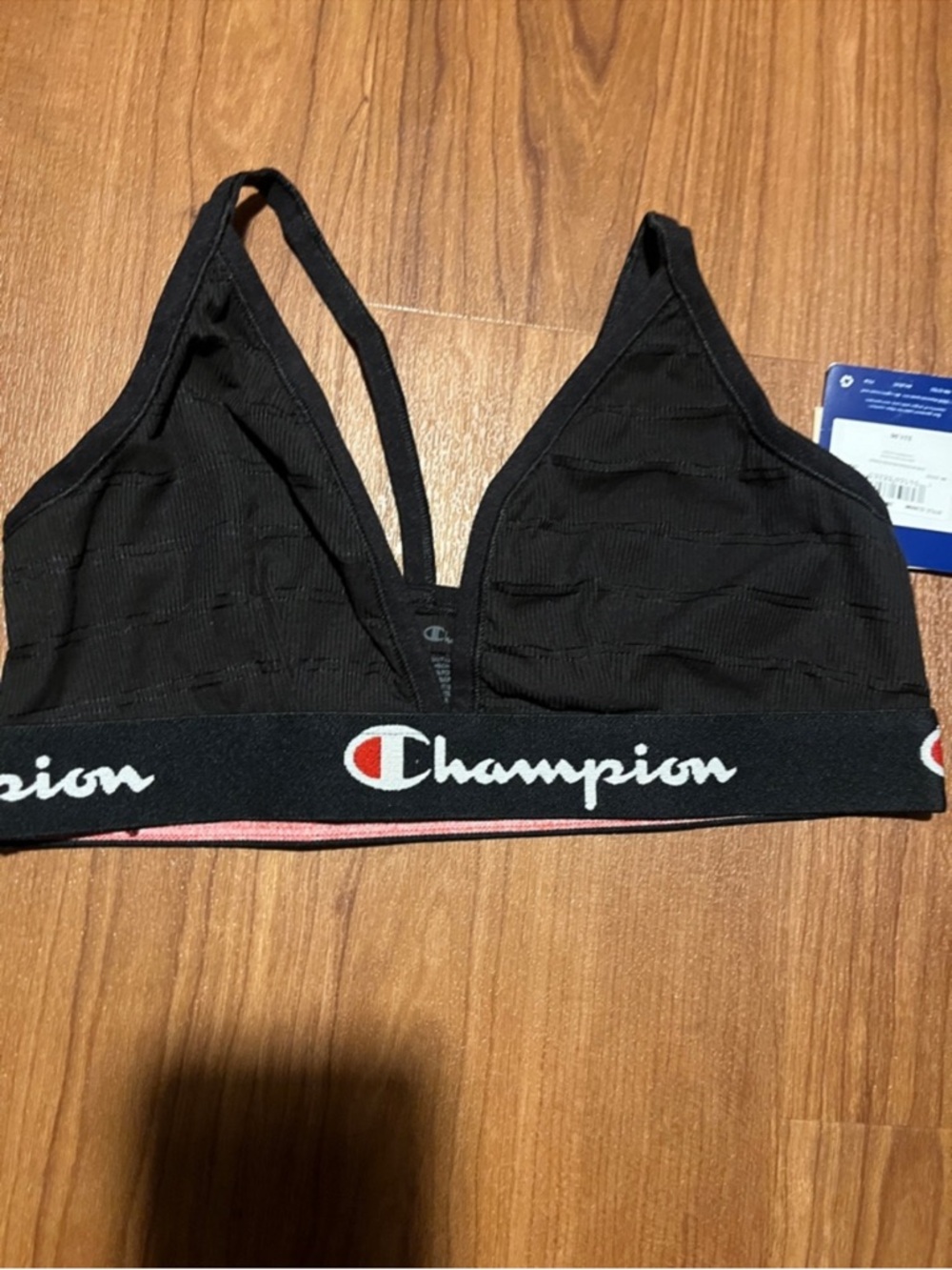 3/$10 Champion Black Logo Bralette with White & Red Accent Size Large